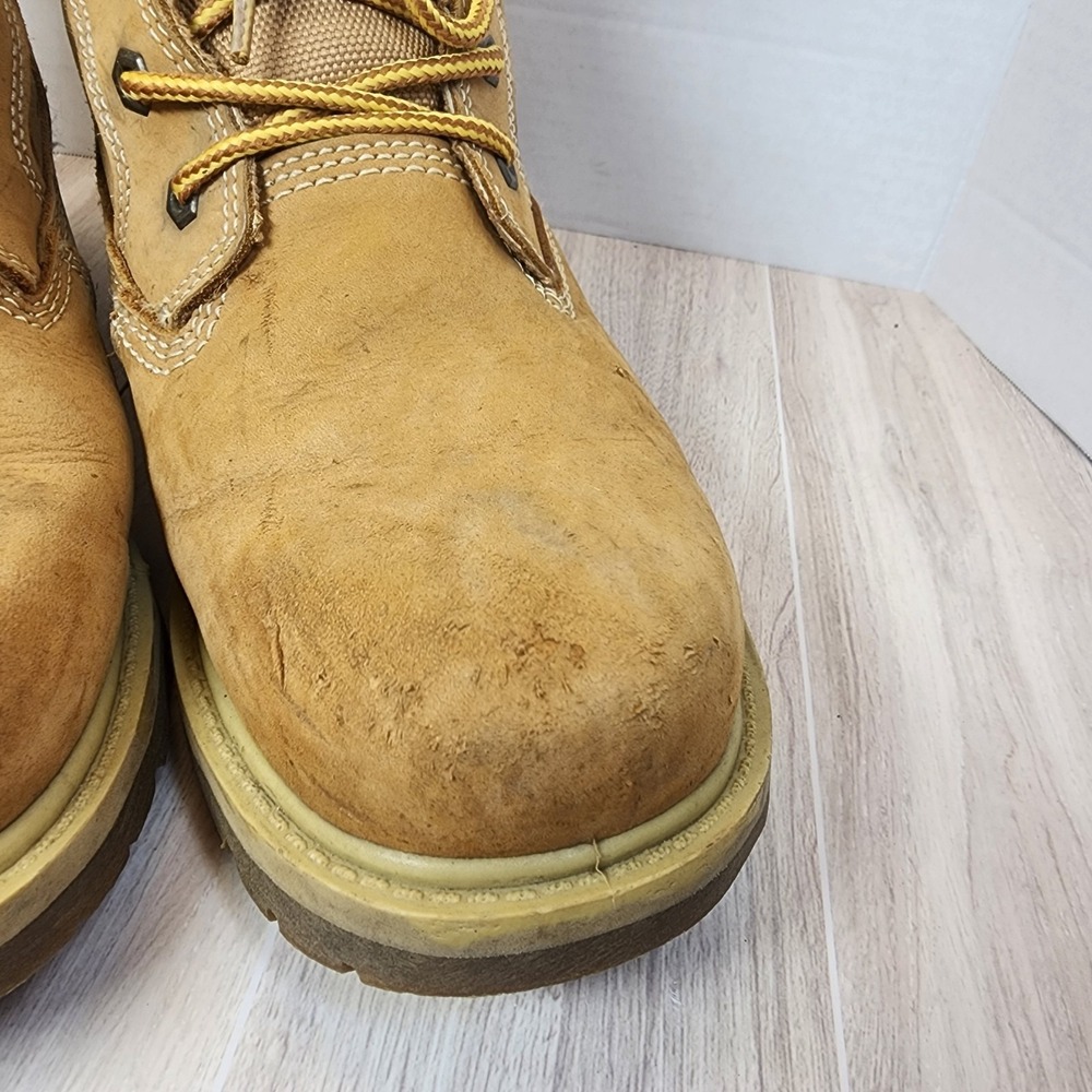 Brahma Mens Work Boots Size 9 Wheat Leather Waterproof Steel toe oil resistant - Picture 8 of 16